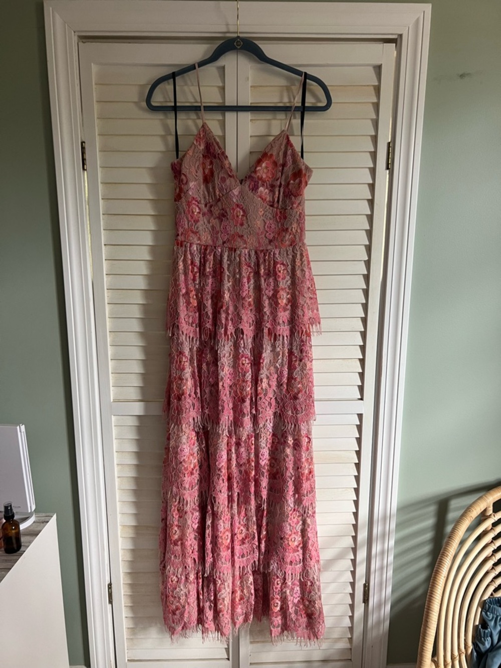 Laundry By Shelli Segal Pink Floral Lace Maxi Dress